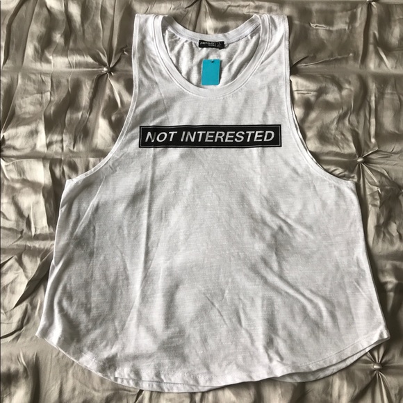 NOT INTERESTED! Statement Sleeveless T-Shirt - Picture 4 of 5